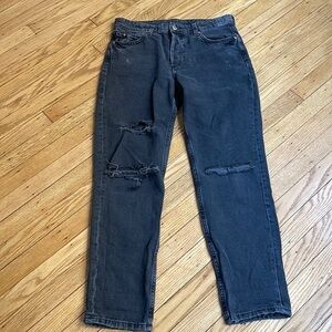 & DENIM  light wash Black Distressed jeans size 4